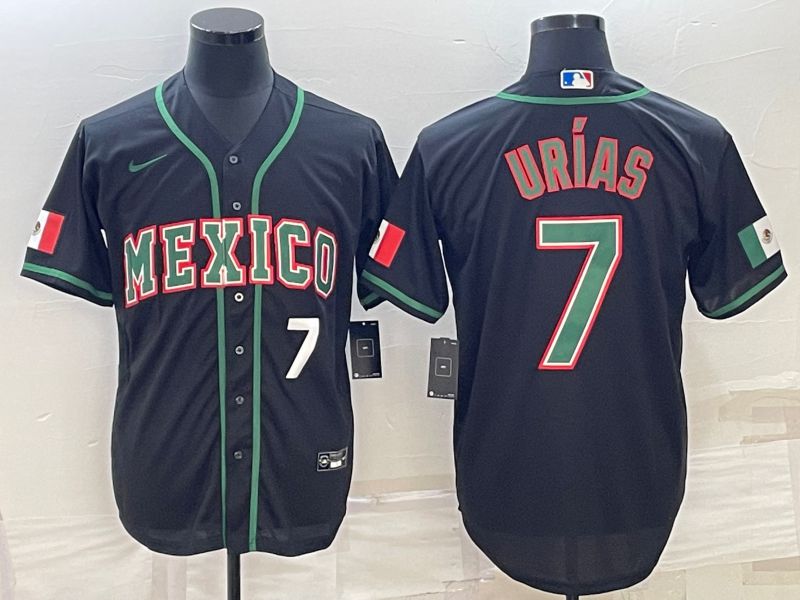 Men 2023 World Cub Mexico #7 Urias Black Nike MLB Jersey3->more jerseys->MLB Jersey